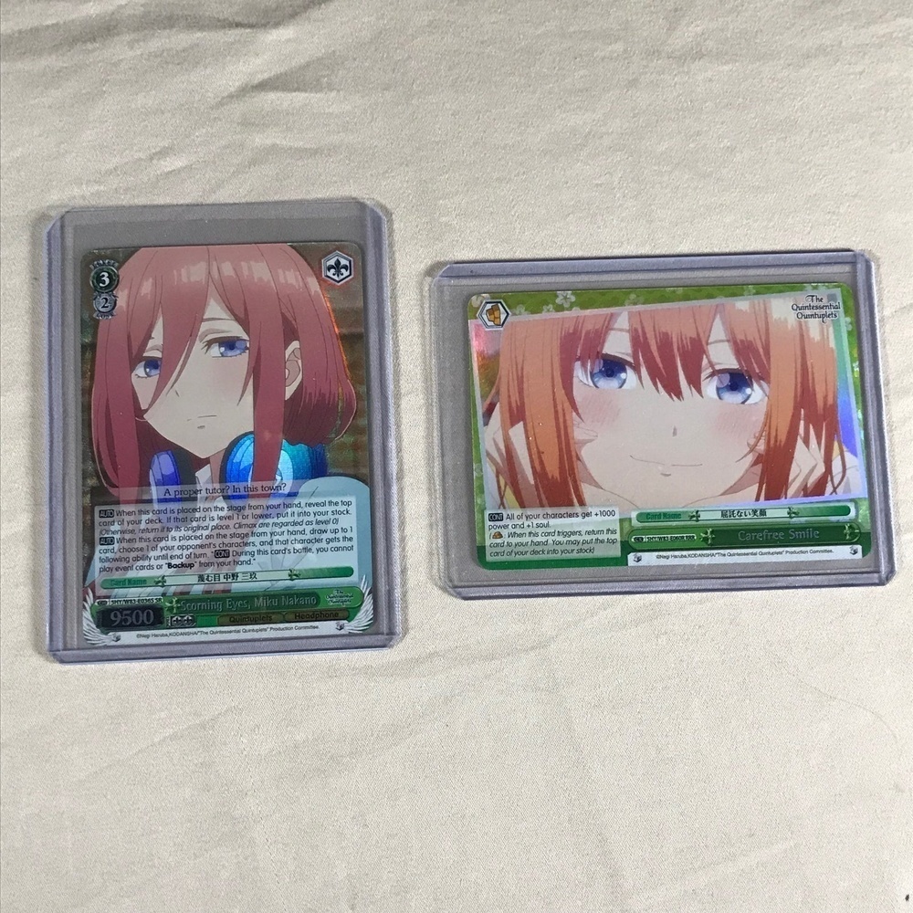 Weiss Schwarz Quintessential Quints Miku Nakano Trading Cards 2 Card Lot